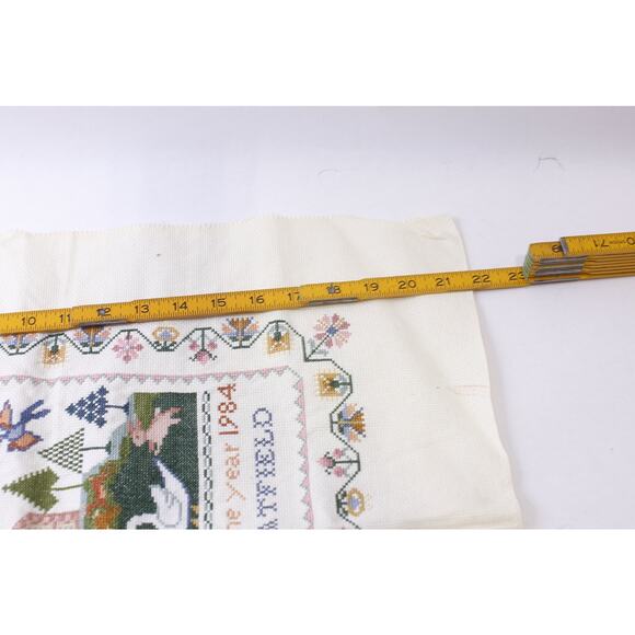 Baby Shower Cross Stitch, Welcome To Our Home, Farmhouse, Floral Pattern, - Picture 5 of 5